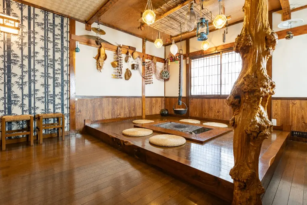 The hearth at Ajinoyado Michiai